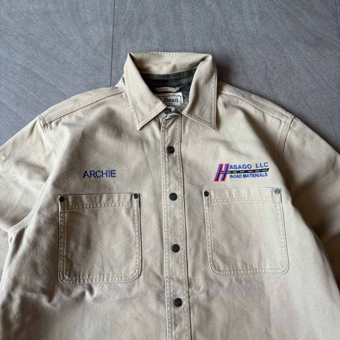 L.L.bean 엘엘빈 베이지 라이닝 체크 워크 셔츠 상품이미지3