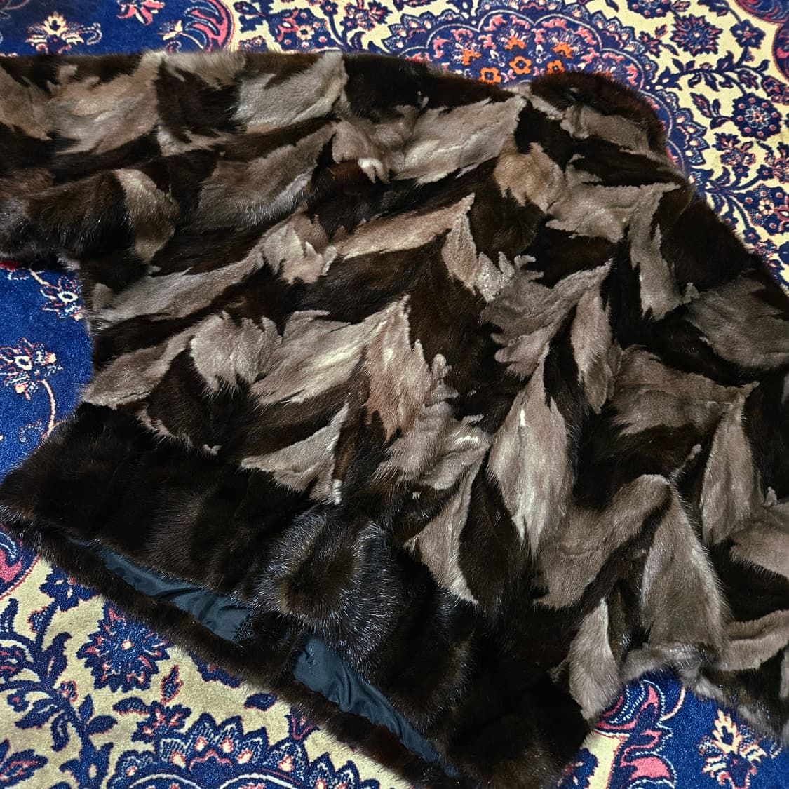 Jinhung Saca Mink 100% 빈티지 배색 숏 가오리핏 밍크 상품이미지4