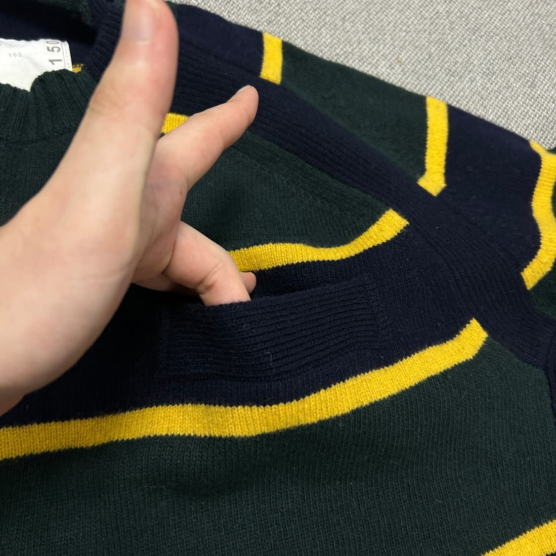 사카이 체스트포켓 스트라이프 울 니트(1) 상품이미지5