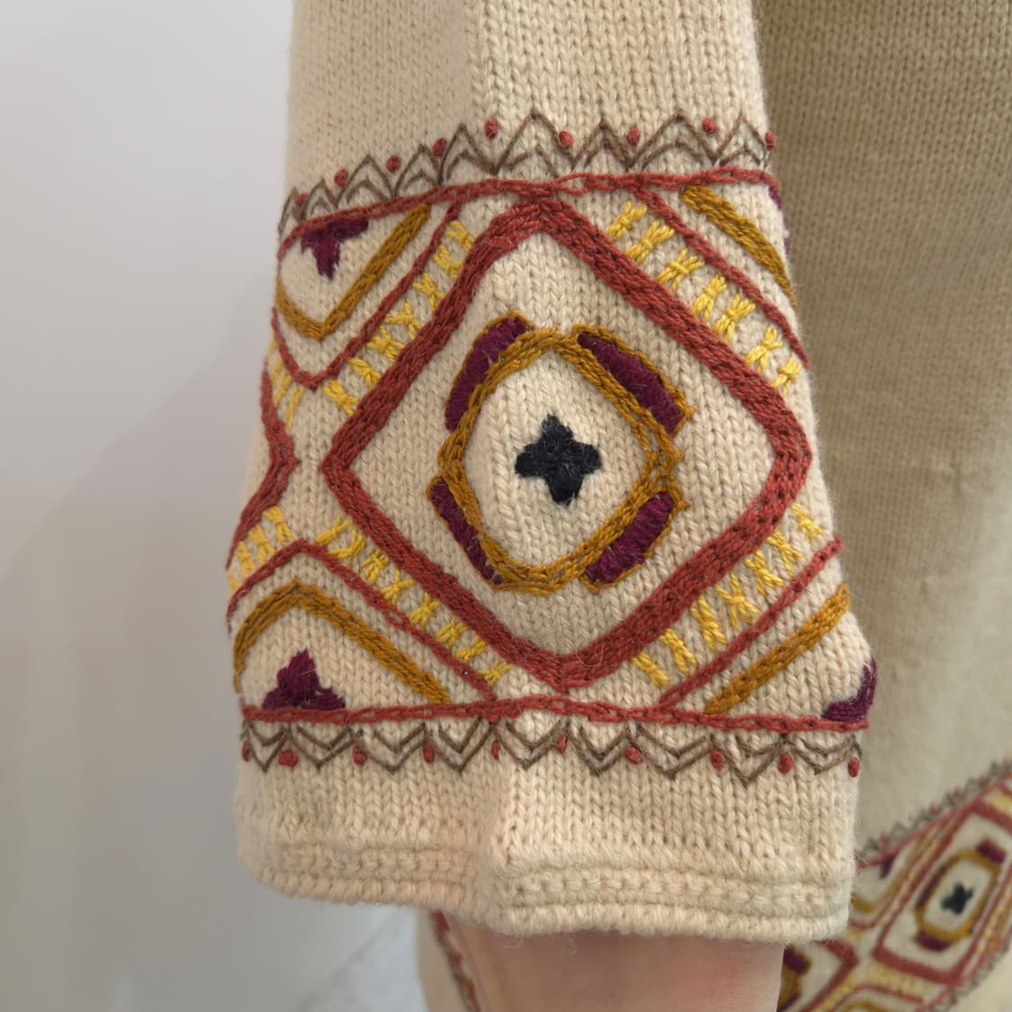 울 100% 포크패턴 에스닉 튜니크 니트 상품이미지5