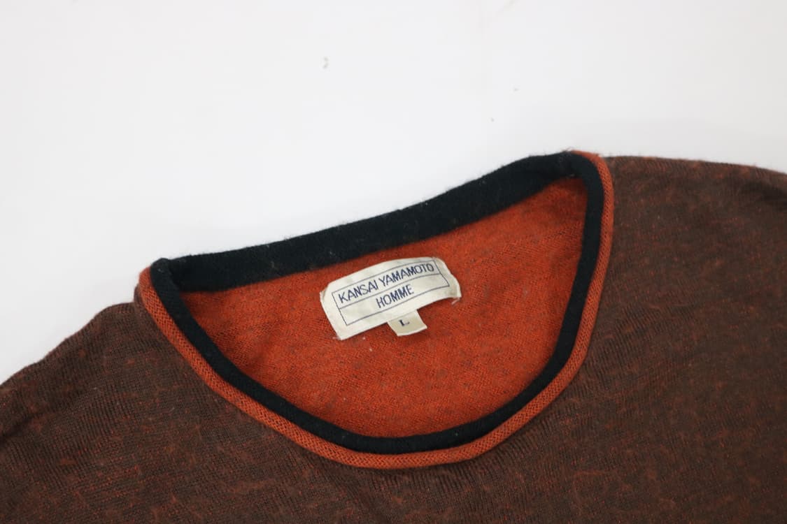 칸사이 야마모토 빈티지 배색 롤링 넥 울 블렌드 니트 (L) 상품이미지4