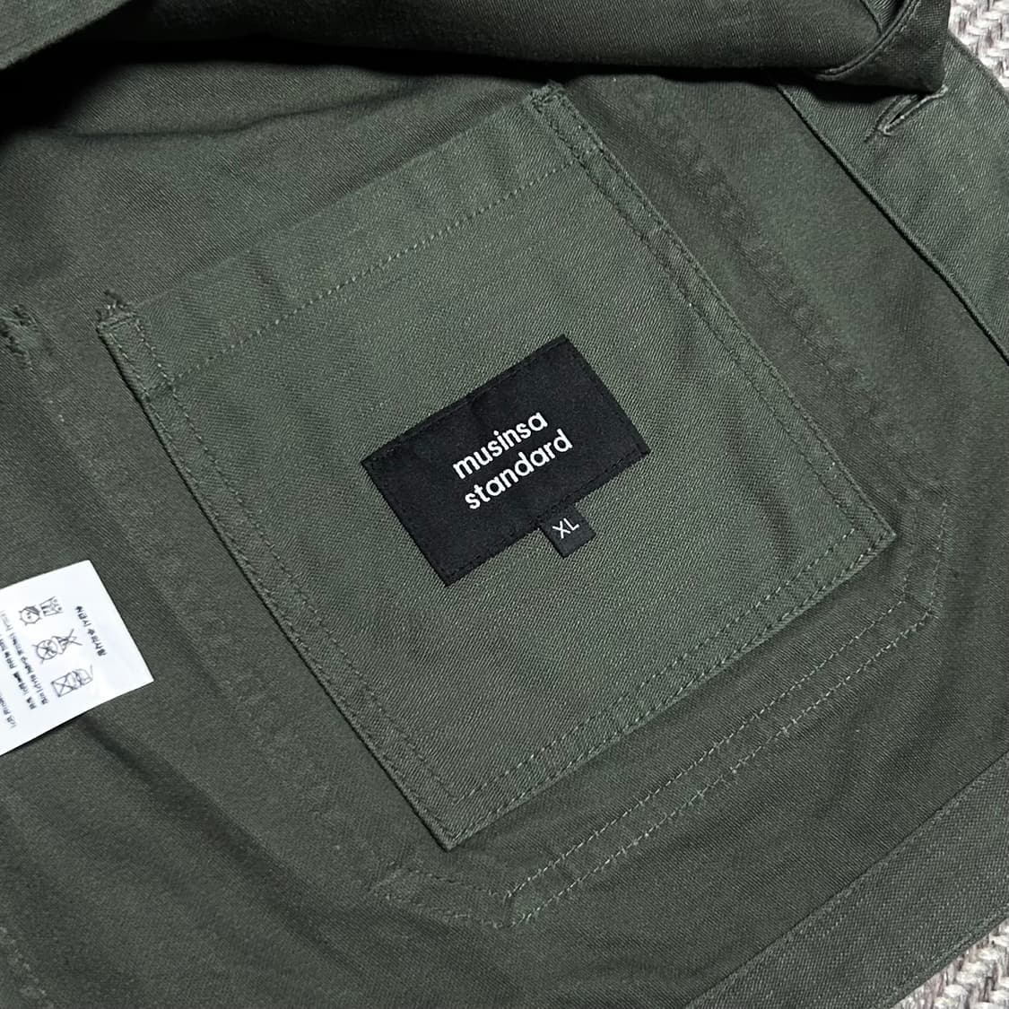 [XL] Musinsa 무신사 스탠다드 백 사틴 초어 자켓 카키 상품이미지3