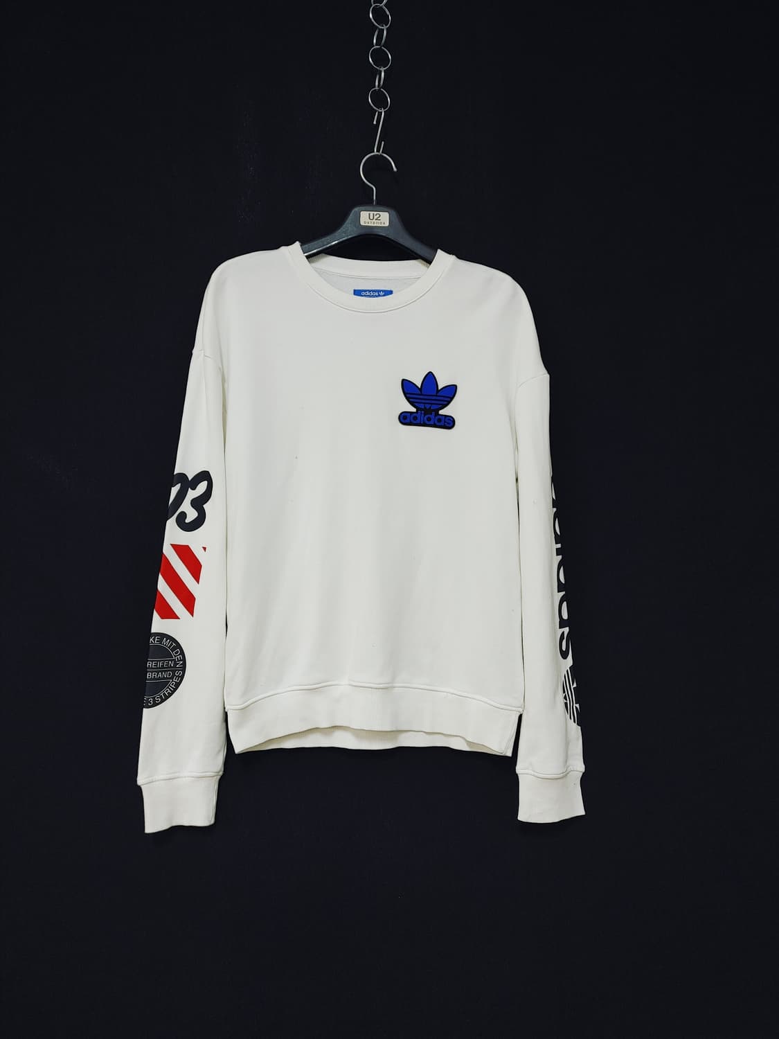 adidas 아디다스 양팔 프린팅 불꽃 맨투맨 상품이미지1