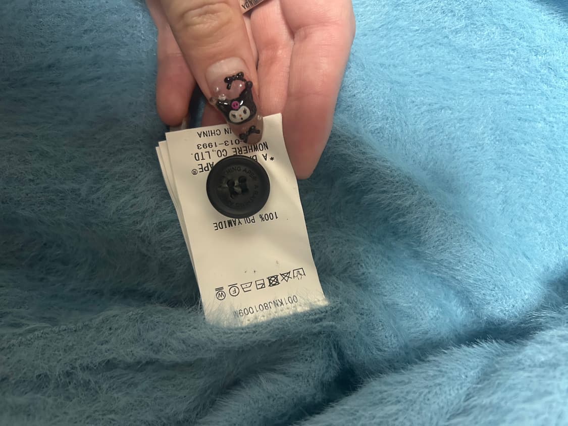 베이프 하늘색 가디건 M 상품이미지5