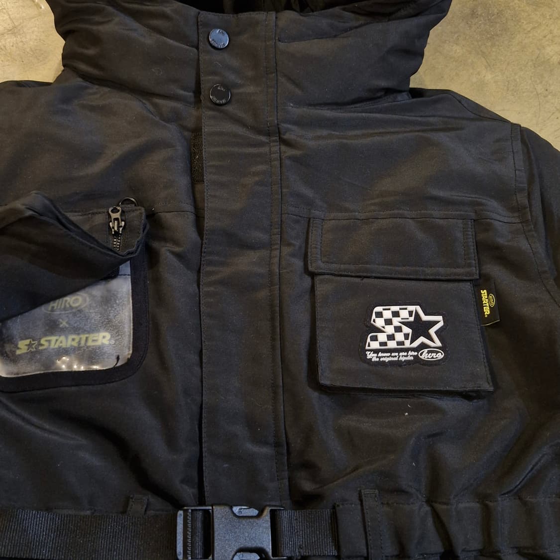 스타터×히로 콜라보 아웃포켓 벨티드 덕다운 패딩 상품이미지3