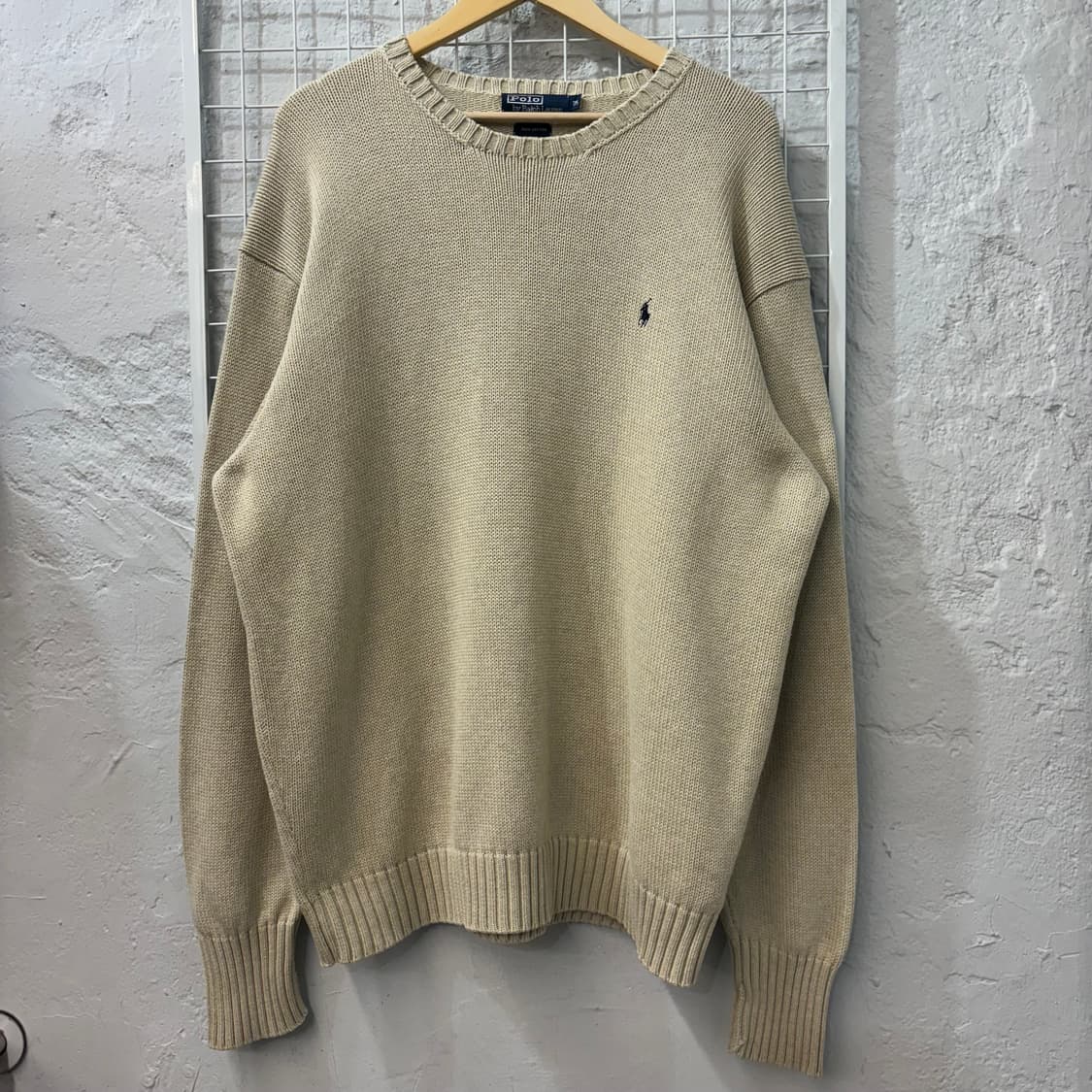 폴로 랄프 로렌 베이지 라운드 니트 3XL 상품이미지1