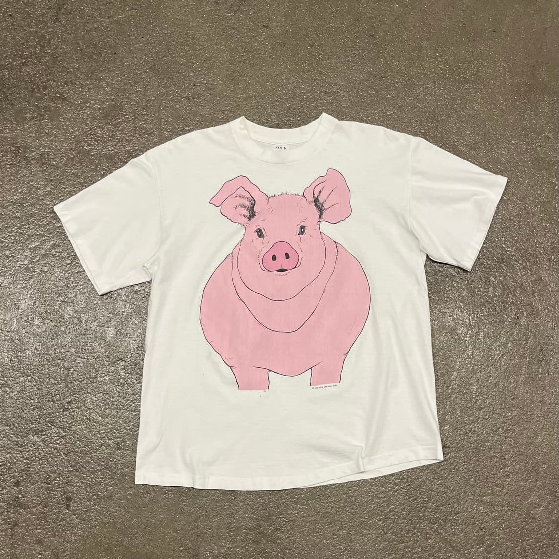 90s Big Face Pig 돼지 티셔츠 (105) 상품이미지1