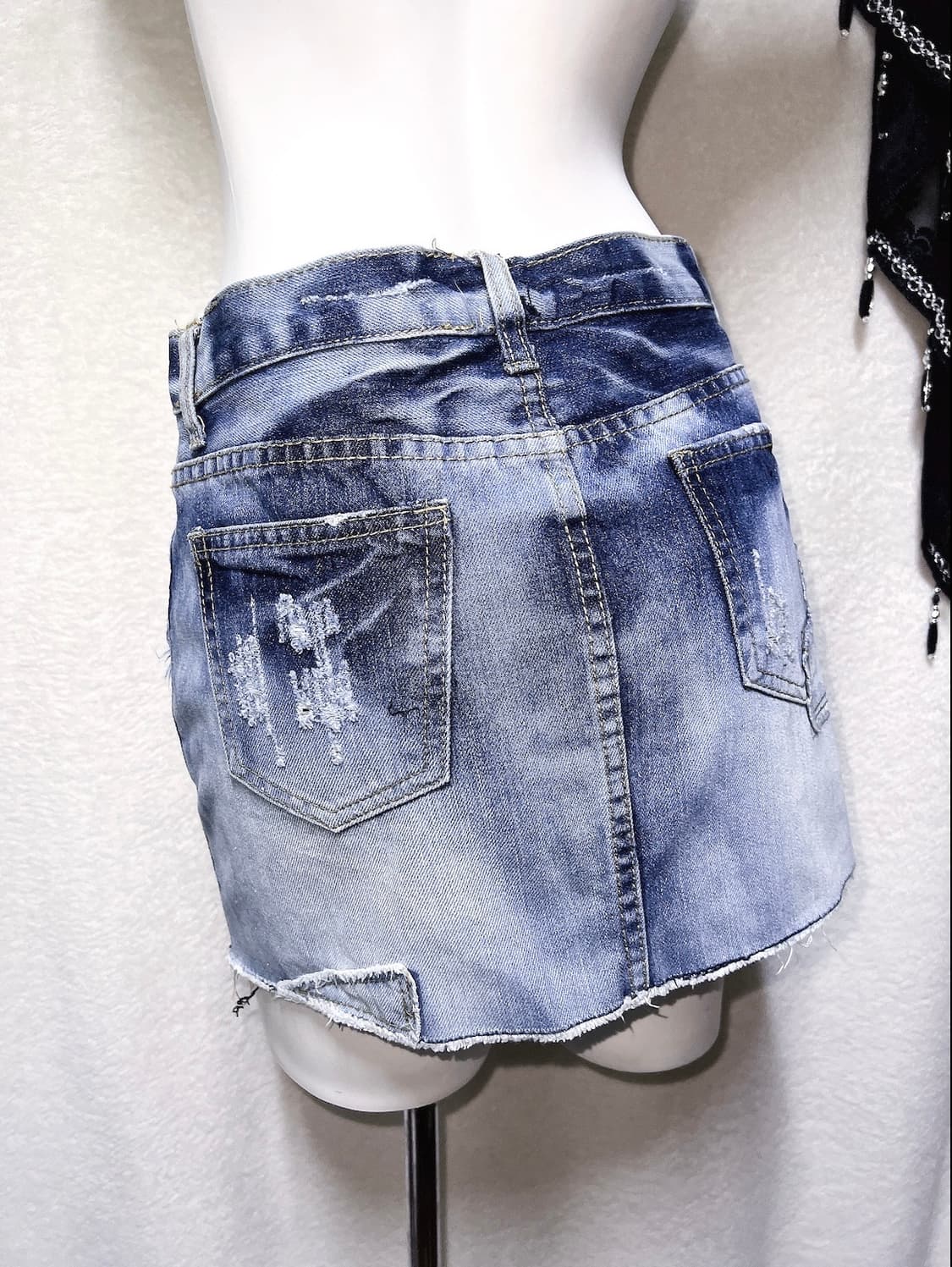 오네갸루 y2k 와투케 그런지 00 펑크 핀터 데님 미니스커트 청치마 상품이미지8