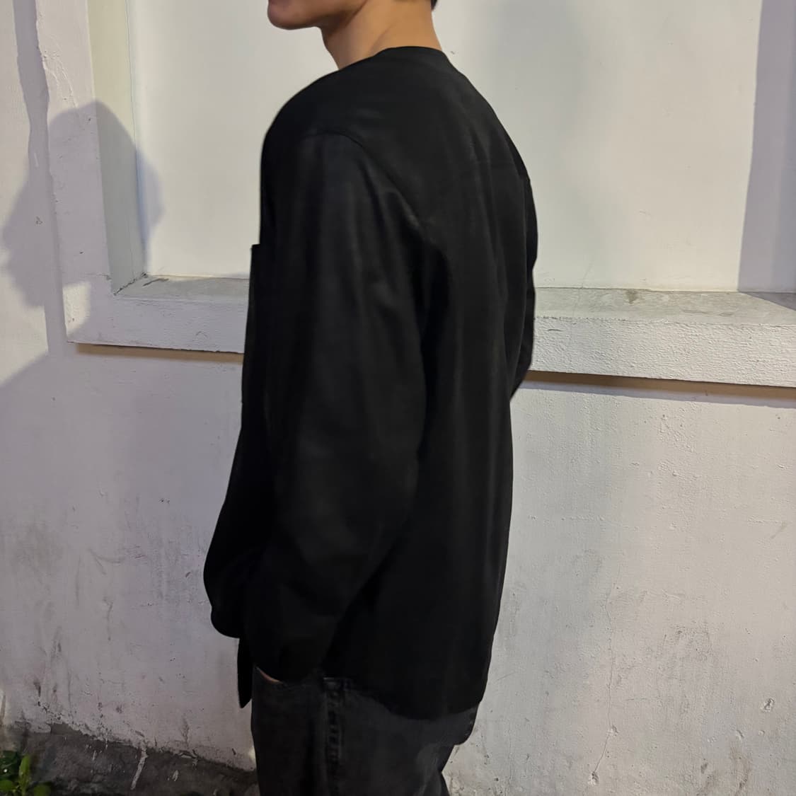 solid homme goat skin collarless jacket 상품이미지6