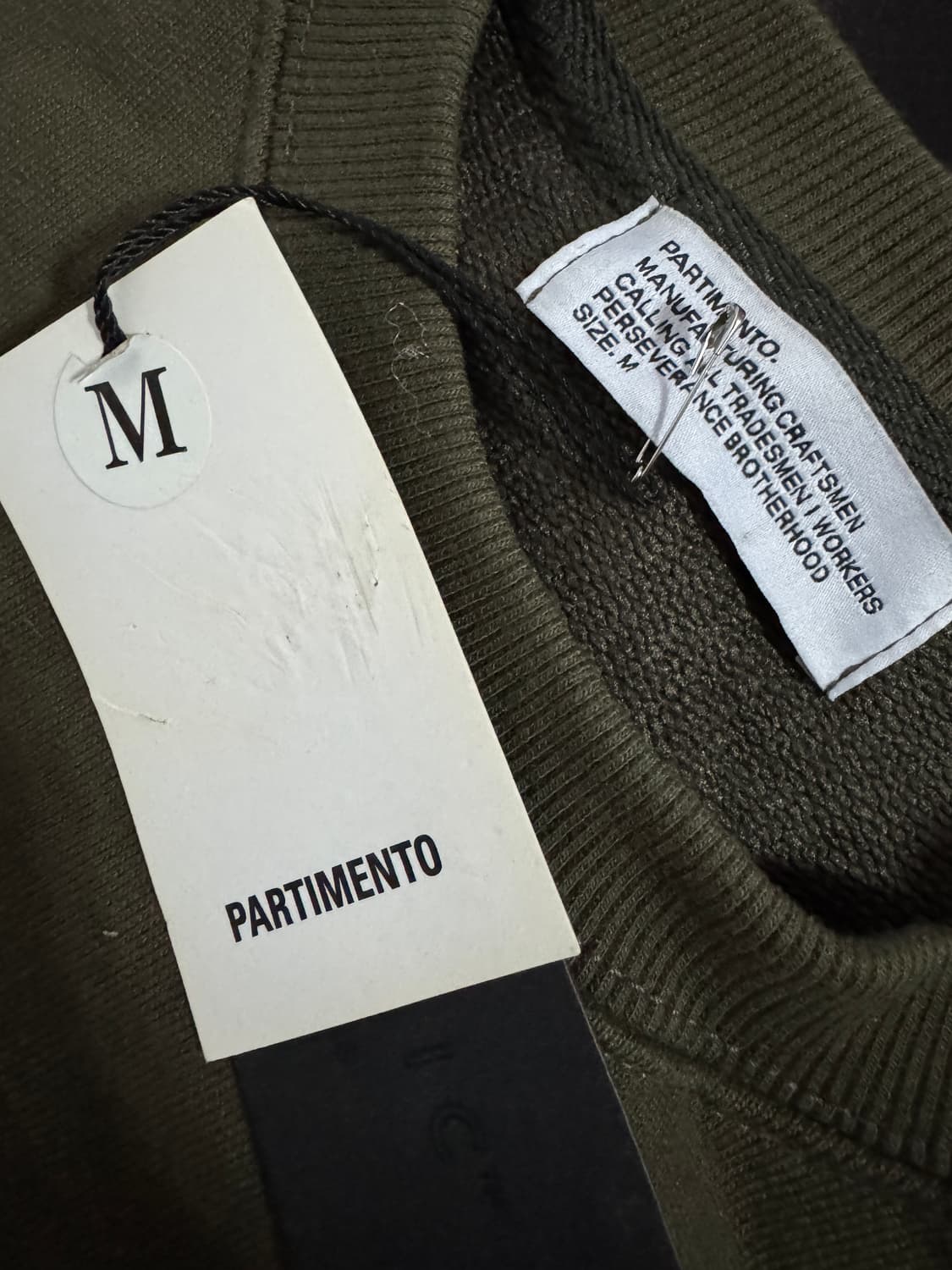 <새상품> 파르티멘토 하이킹 오저핏 맨투맨 2XL~XL 카키 상품이미지3