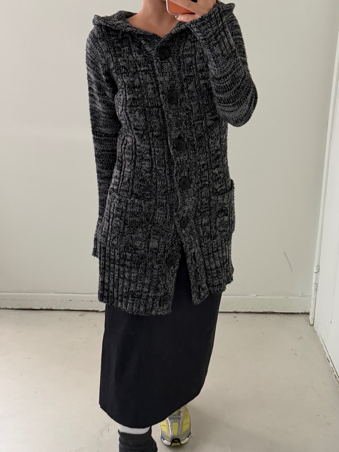 일본빈티지 멜란지 보카시니트 롱 가디건 상품이미지2