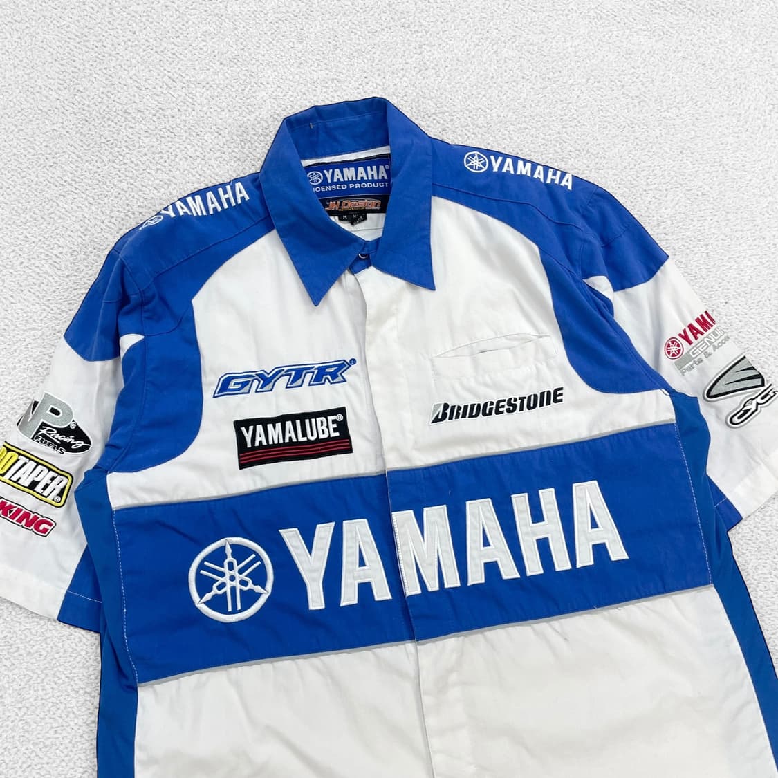 야마하 Yamaha 레이싱 팀 엠브로이드 반팔 셔츠 자켓 상품이미지3