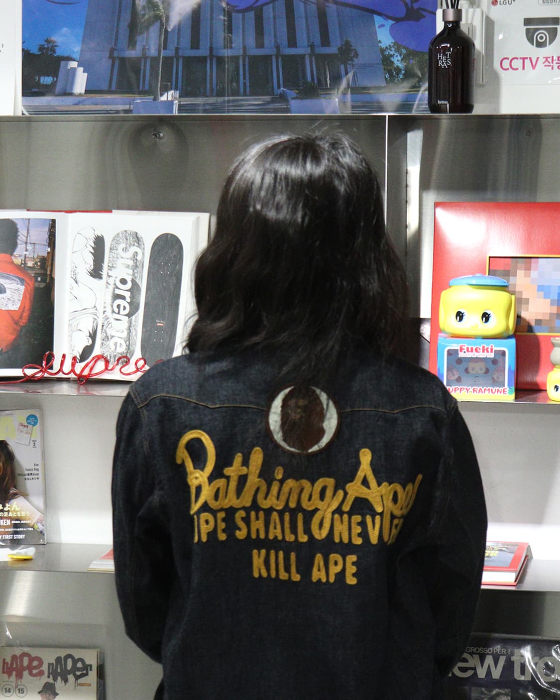 베이프 A BATHING APE Champion Denim Shirt 상품이미지1