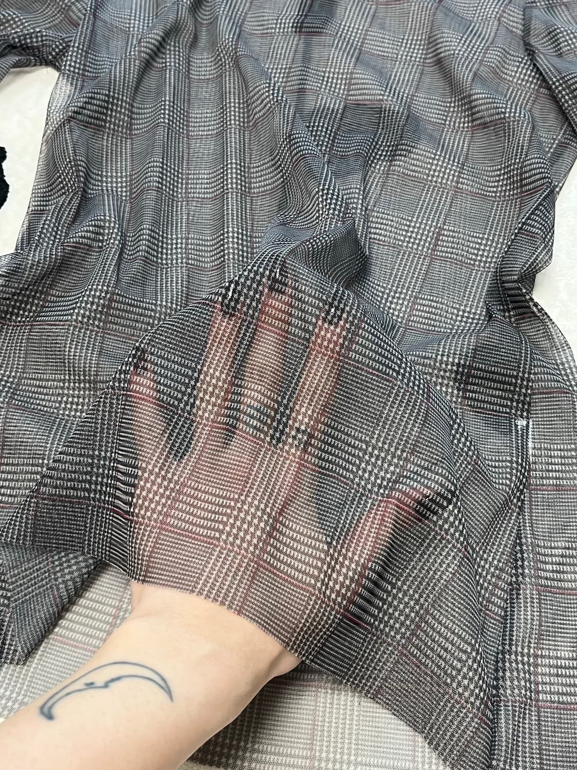 zara see-through check blouse 상품이미지3