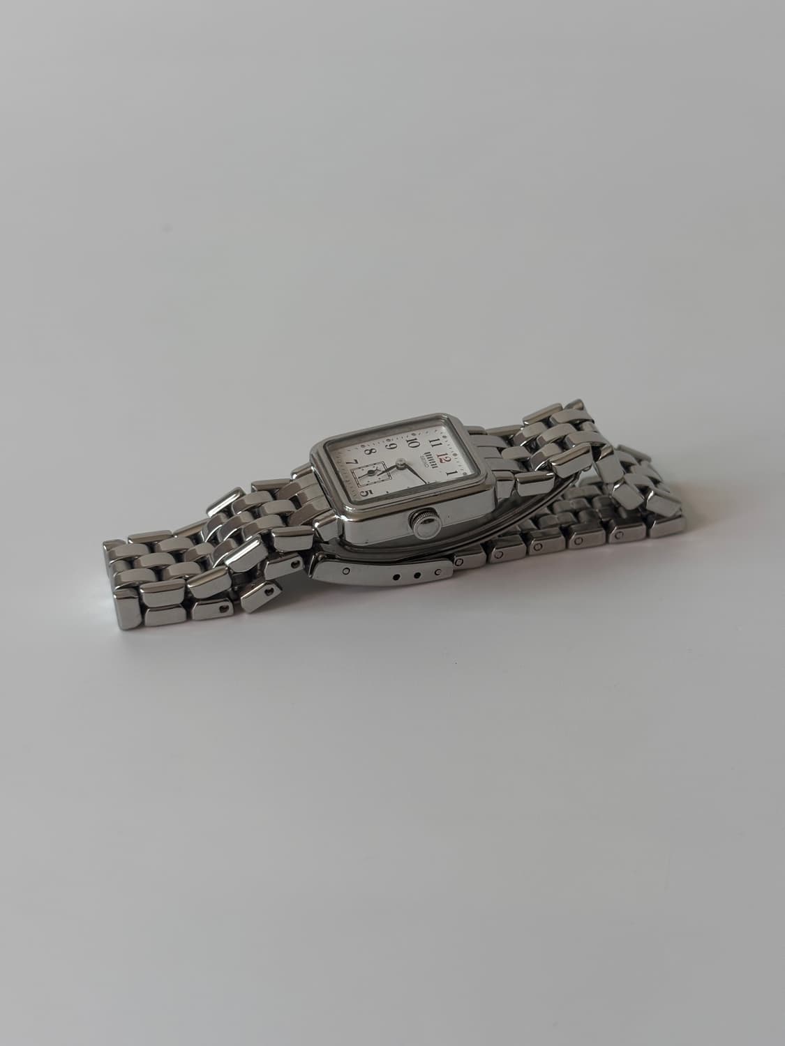 1990s Nouveau Silver Square Ladies Quart 상품이미지4