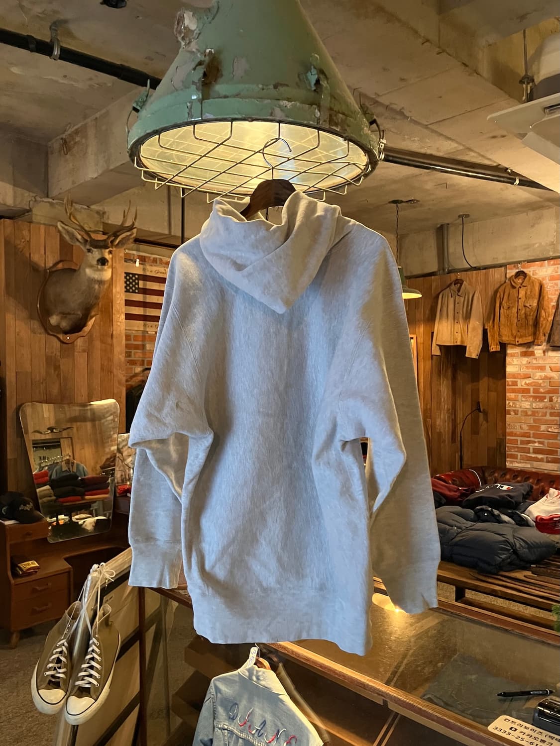 90s USA 빈티지 챔피온 리버스위브 후드 스웻 셔츠 상품이미지3