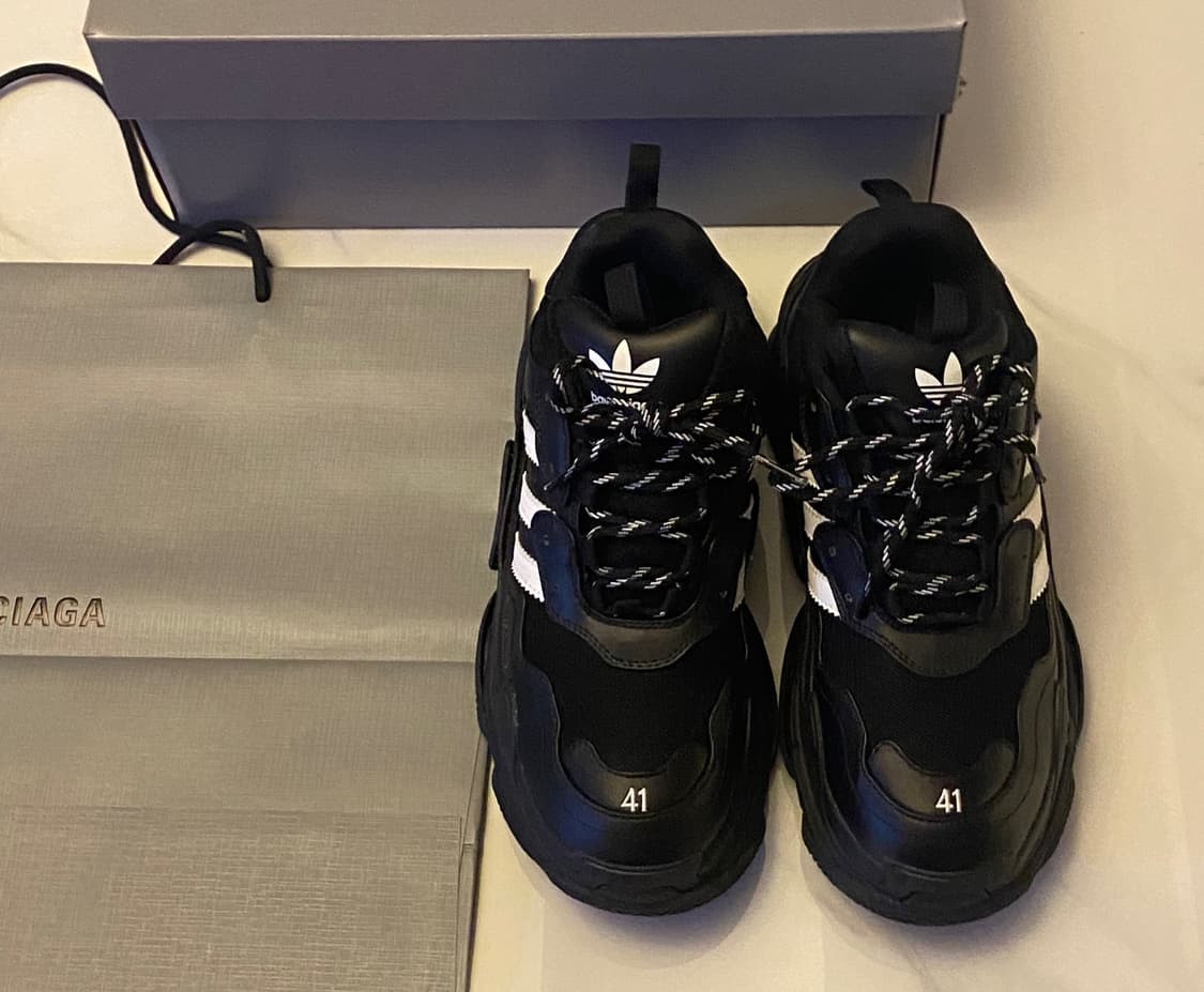 [정품] 발렌시아가X아디다스 신형 트리플S 스니커즈 블랙 265 풀구성품 상품이미지5