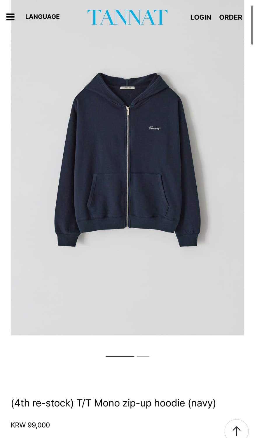 타낫 후드집업 네이비 택달린새상품 로고 포에토 리본빛 수린 온드민 상품이미지10