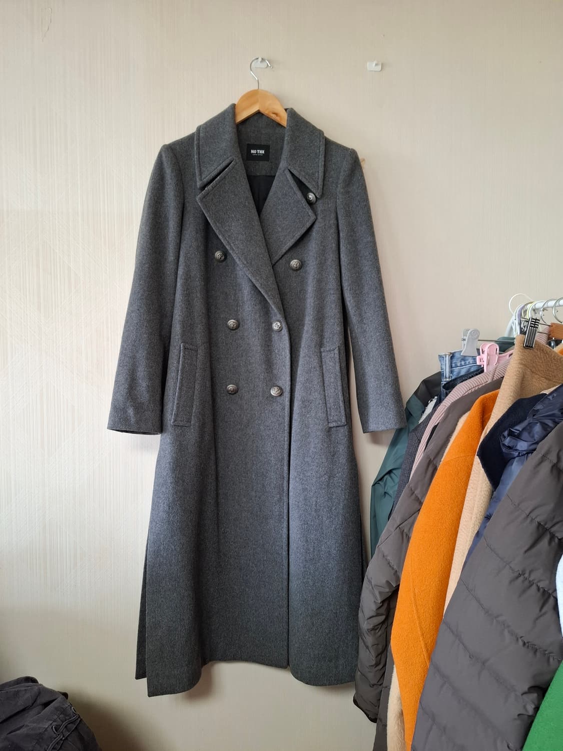 NO THX 울캐시 그레이 더블 코트 상품이미지1