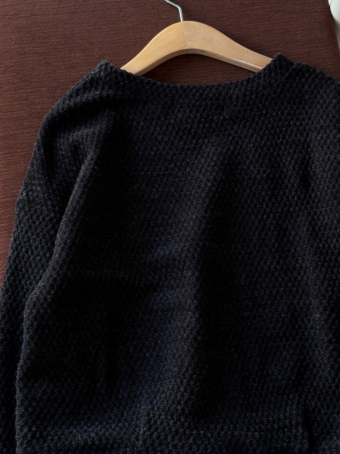 Fake layer design finish stretched knit  상품이미지5