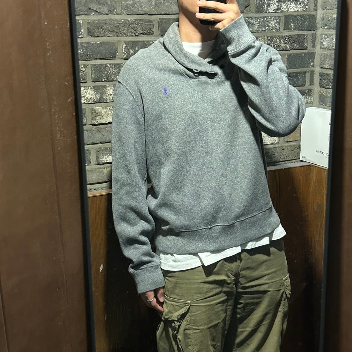 L) 폴로 랄프로렌 그레이 숄카라 코튼 니트 상품이미지8
