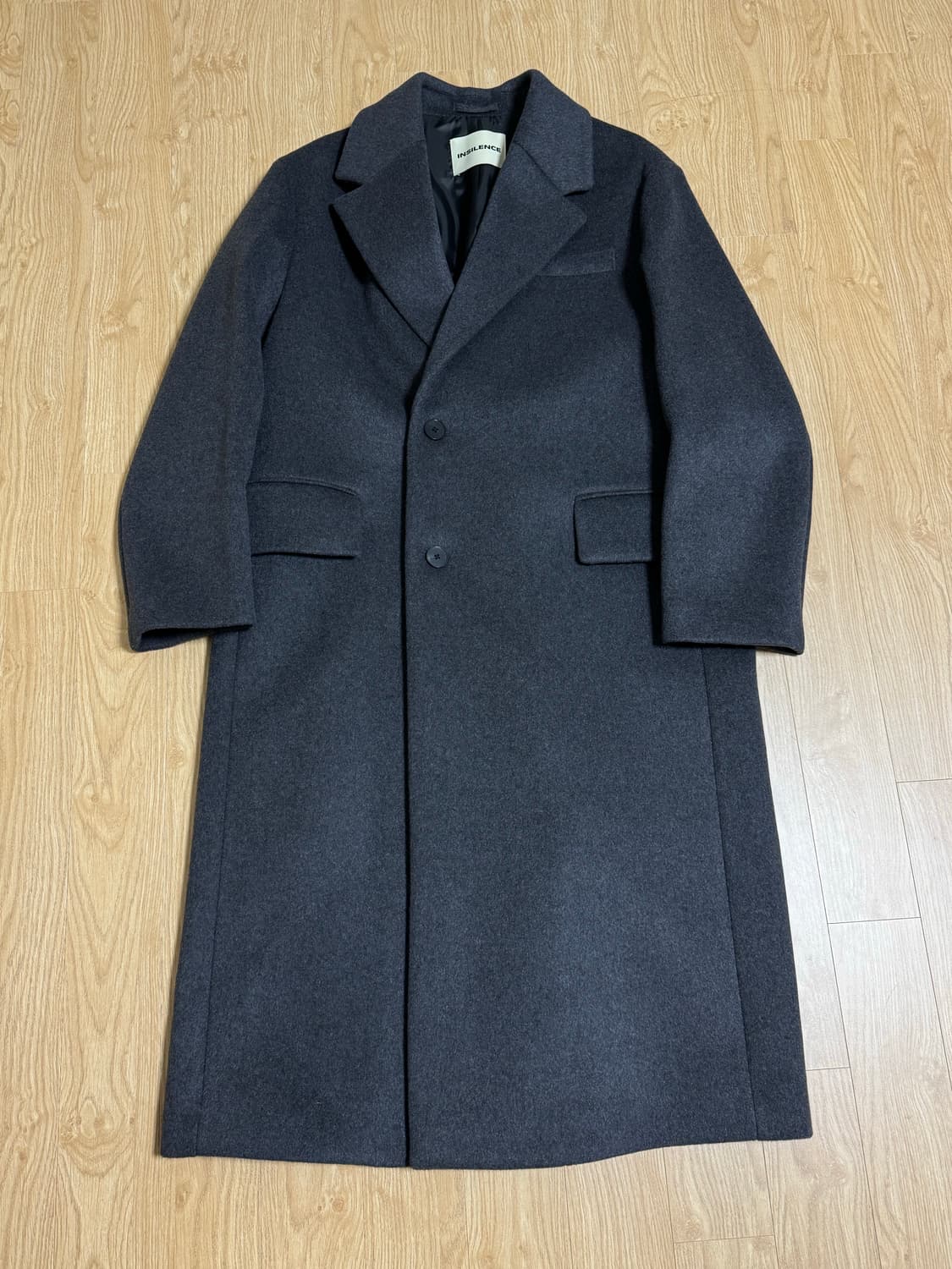 인사일런스 MTR 캐시미어 더블 코트 멜란지 그레이 팔아요! 상품이미지4
