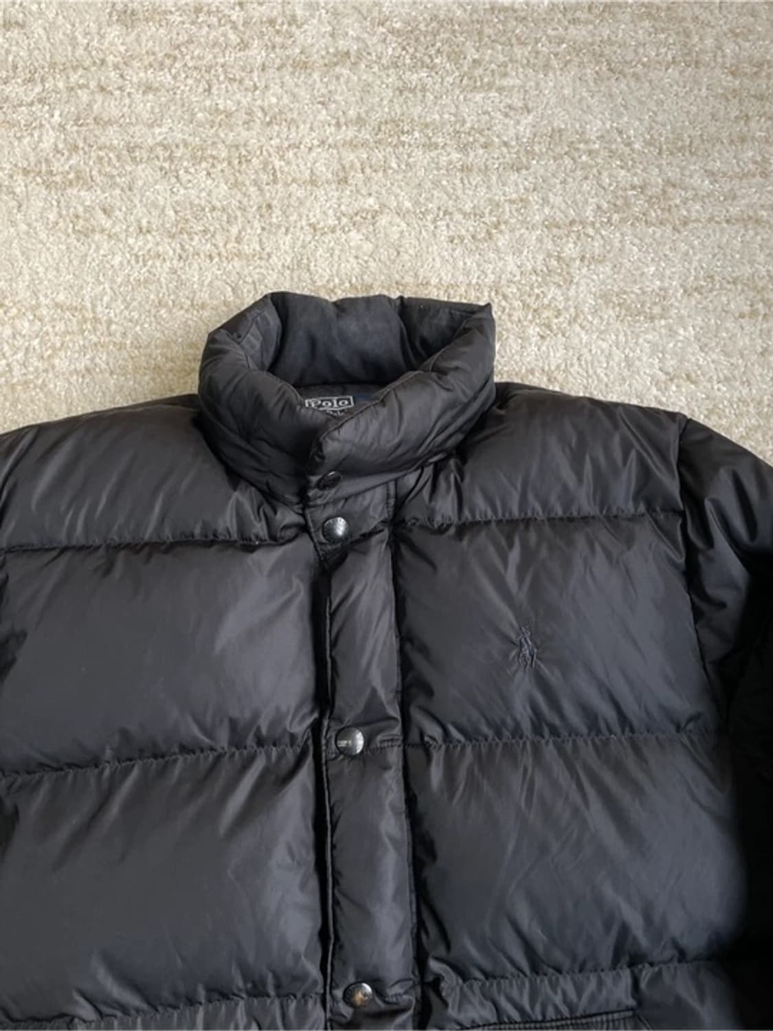 [L] 폴로 랄프로렌 푸퍼 덕다운 패딩 자켓 블랙 포니 상품이미지2