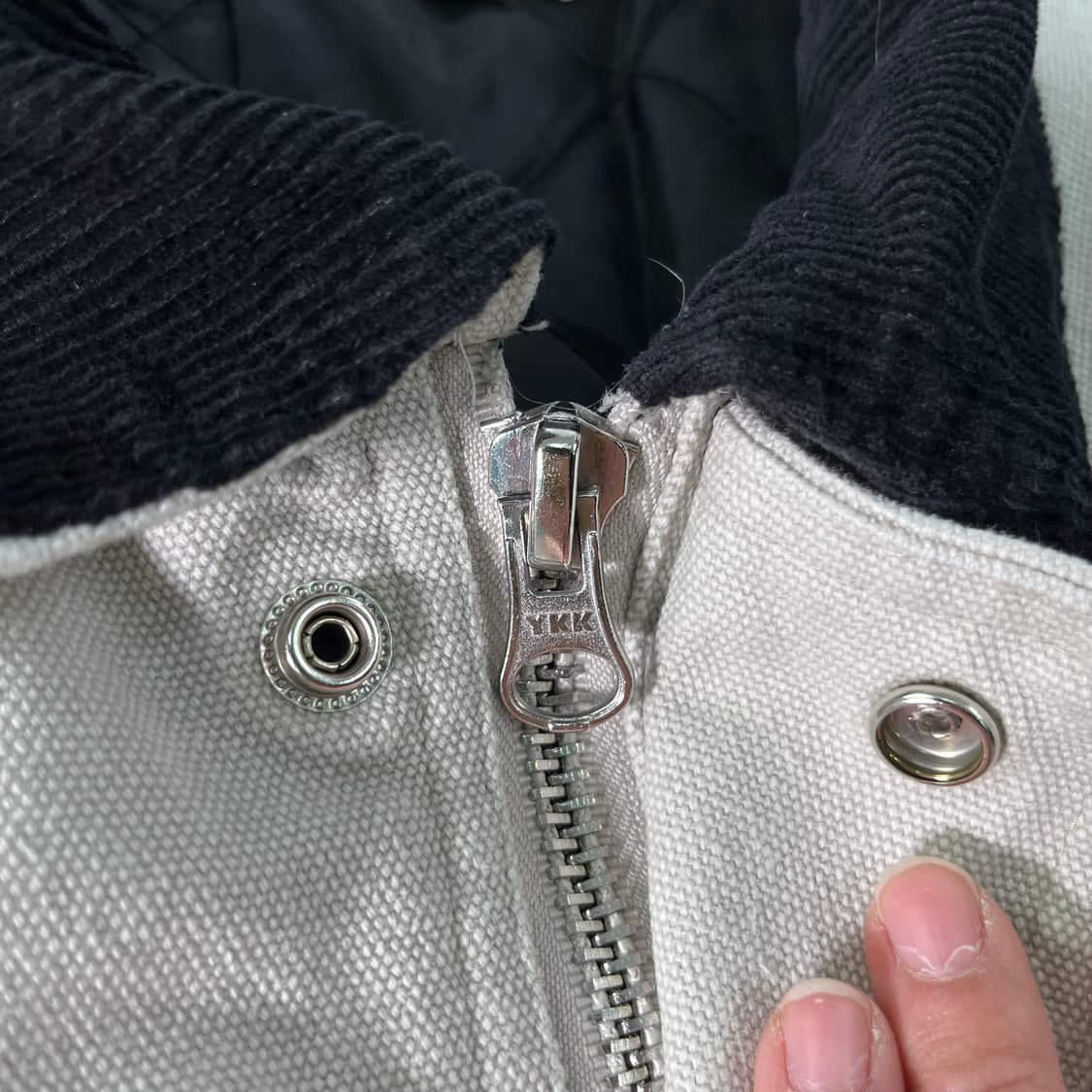 105 스투시 23fw 워시드 캔버스 워크자켓 본 화이트   상품이미지6