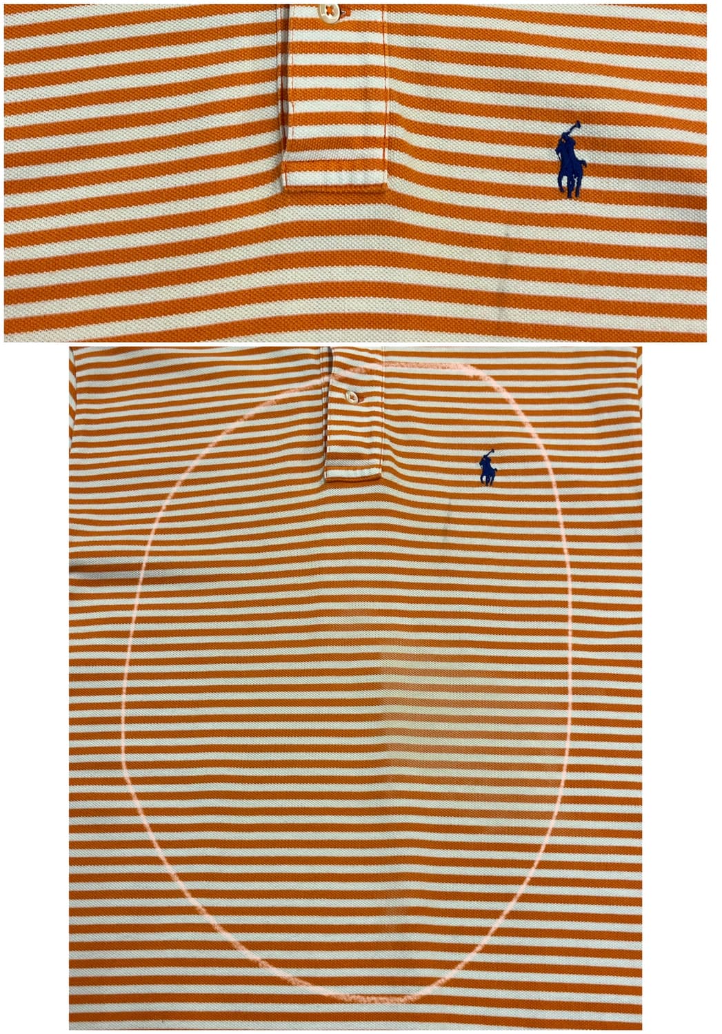 폴로 랄프로렌 스트라이프 반팔 카라티 오렌지 M #csz4009 상품이미지4