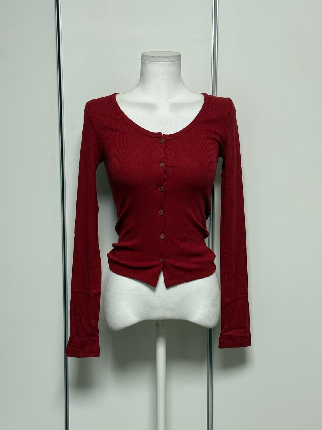 슬림가디건 레드  상품이미지1