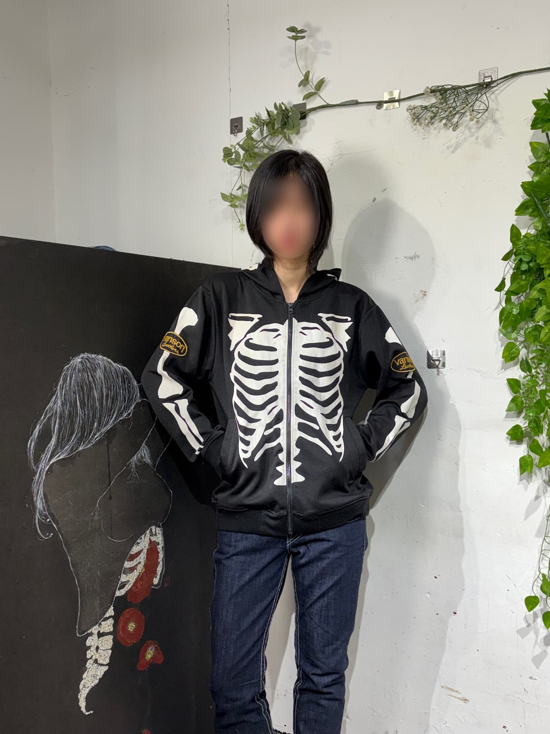 벤슨 스켈레톤 본 스컬 후드 집업 L 상품이미지3