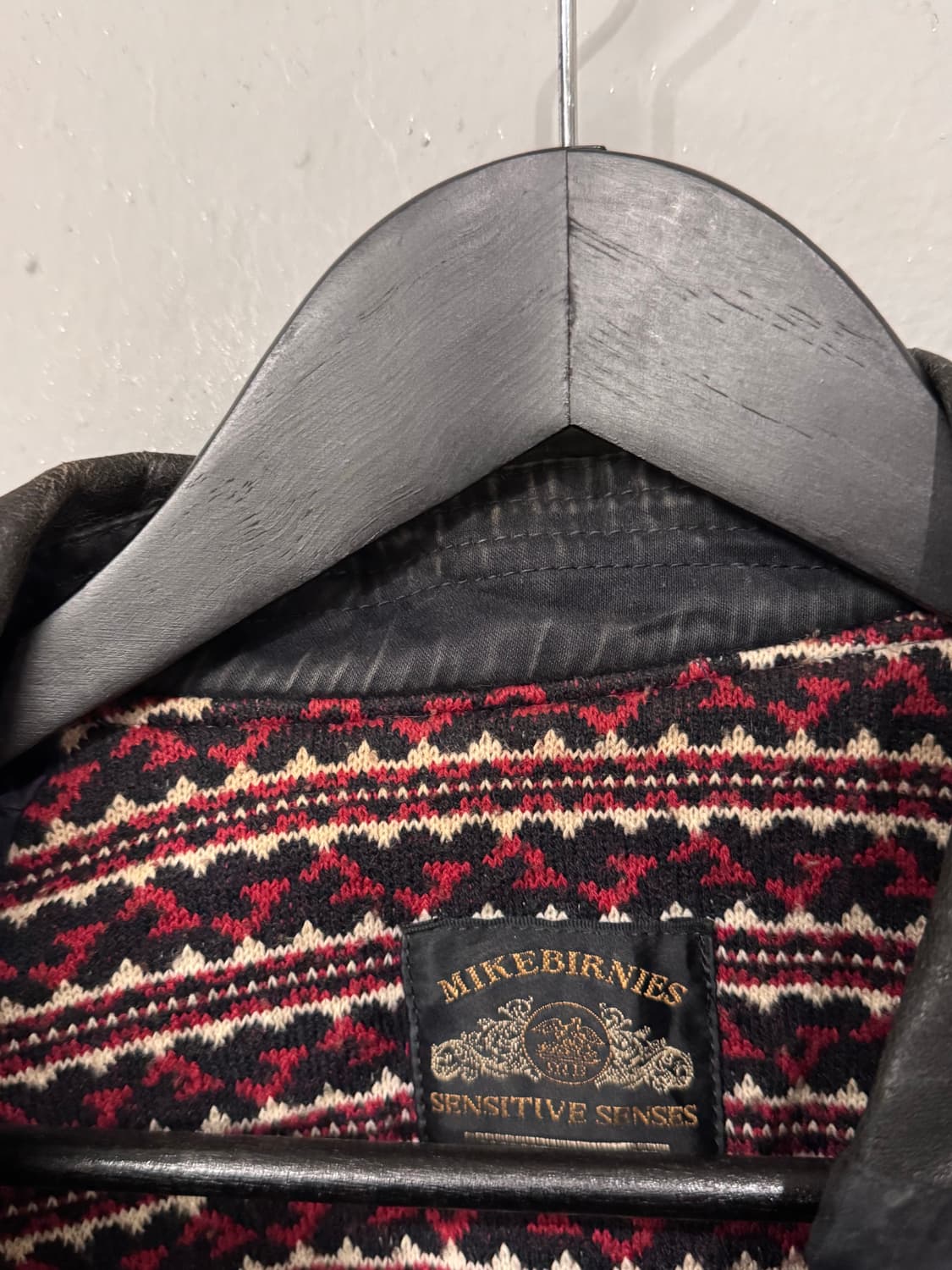 90s 마이크버니즈 에스닉 레더 봄버자켓 상품이미지8