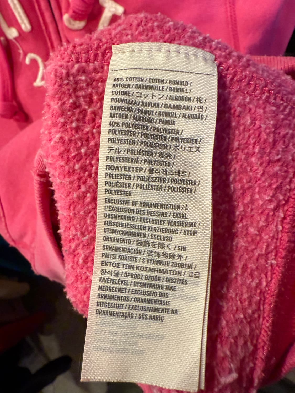 홀리스터 아치로고 핑크 후드집업 상품이미지3