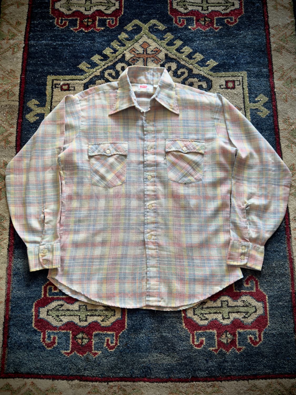 1970s Levi's made in USA 체크셔츠 상품이미지1
