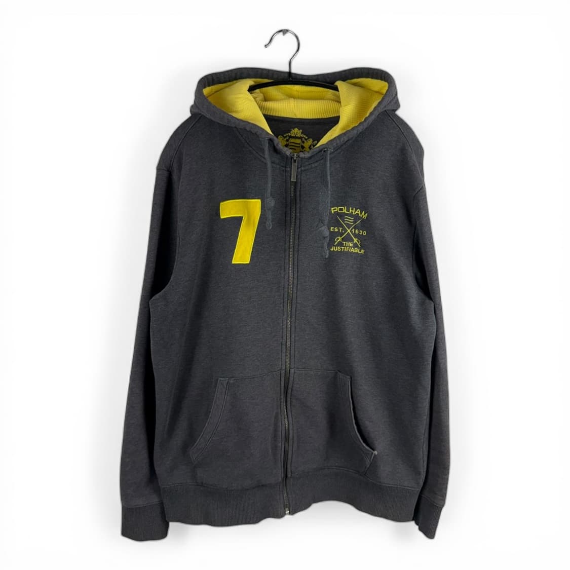 (100) 폴햄 올드스쿨 후드집업 차콜 상품이미지1