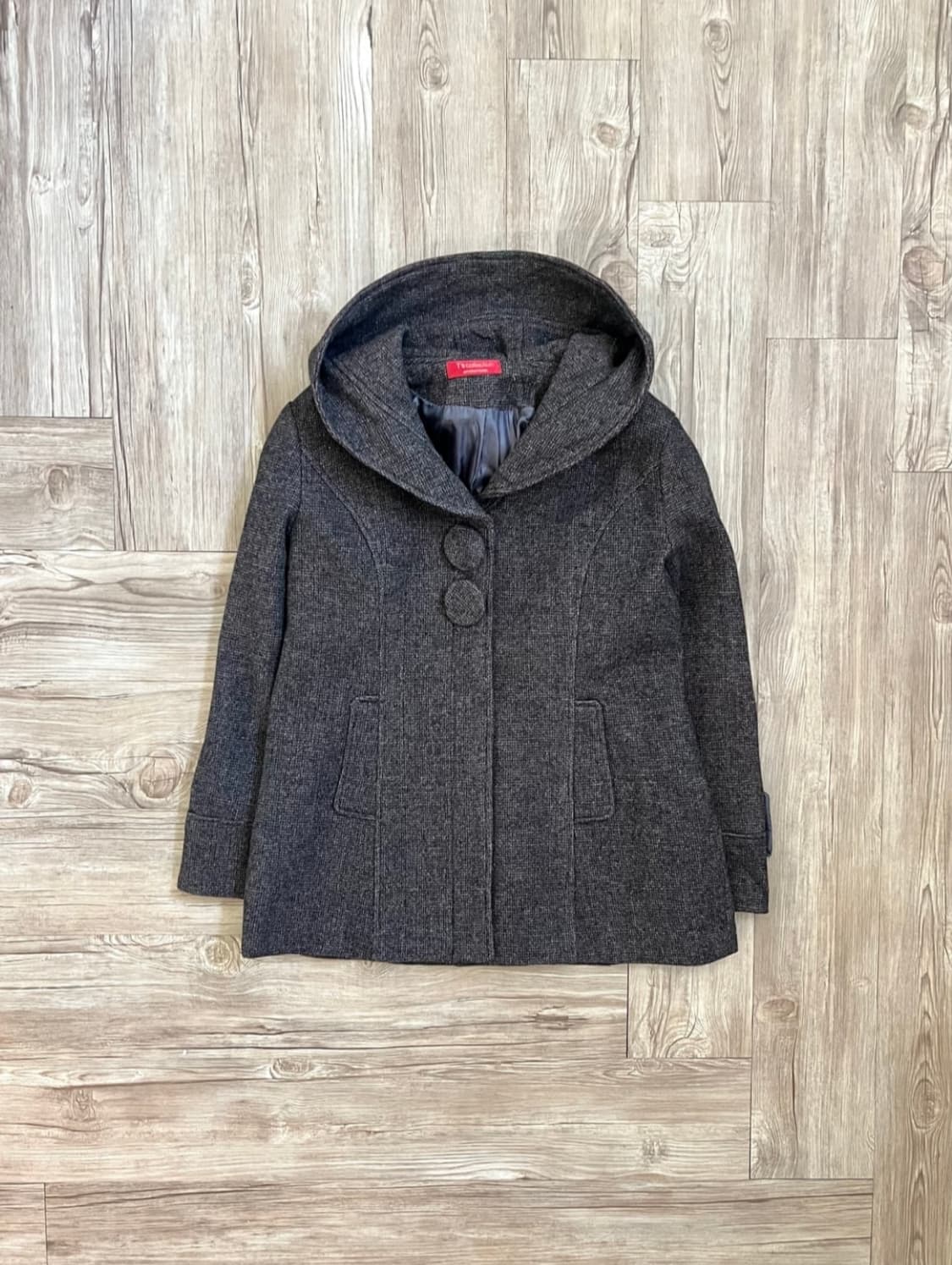 도트 후드 코트 상품이미지1