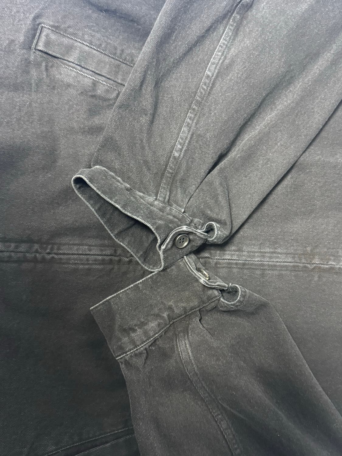 [4] 해칭룸 데님 해링턴 자켓 블랙 상품이미지3