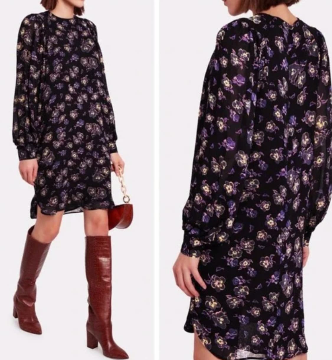 가니 Ganni 플라워 벌룬 소매 원피스 상품이미지3