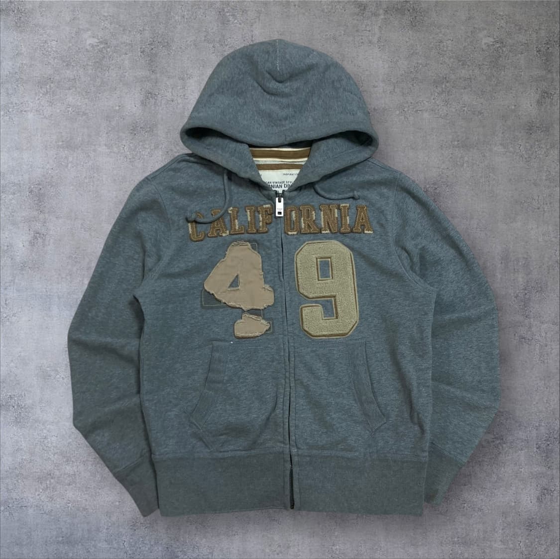 후아유 y2k 빅로고 그레이 후드 집업 상품이미지1