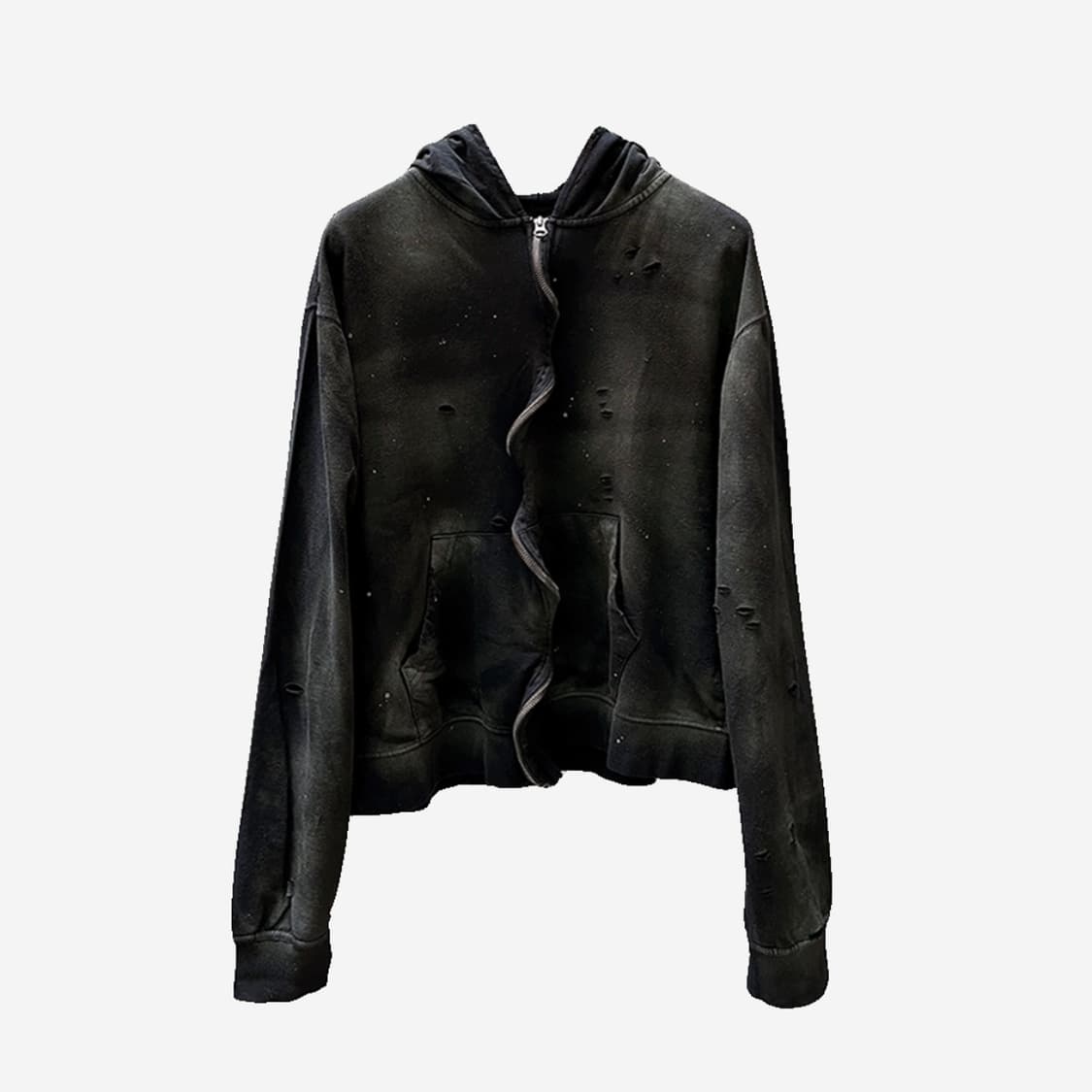 2) 언더마이카 빈티지 웨이빙 집 슬림 핏 후드집업 상품이미지1