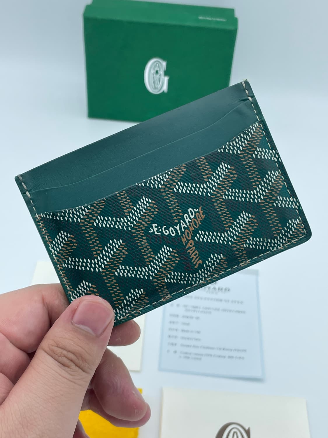 [ 풀구성 / 새상품급 ] 고야드 생쉴피스 카드홀더 카드지갑 그린  상품이미지2