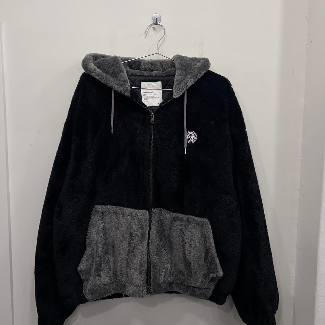 코드그라피 러버와펜 배색 후드 모헤어 플리스 상품이미지2