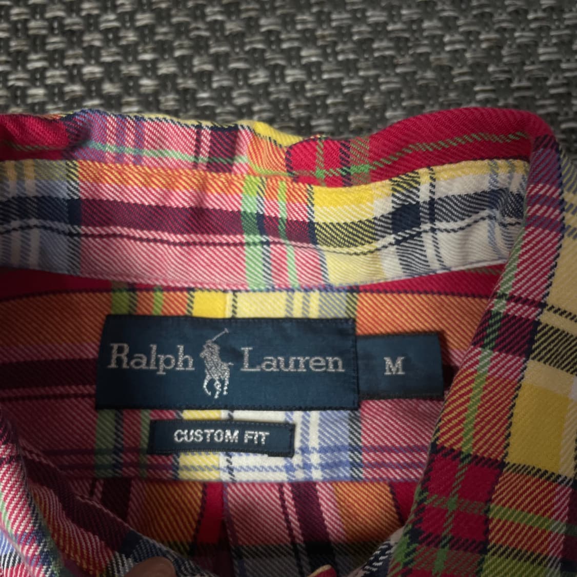 폴로랄프로렌 핑크 옐로우 블루 멀티 체크 긴팔 셔츠 커스텀핏 M 상품이미지4
