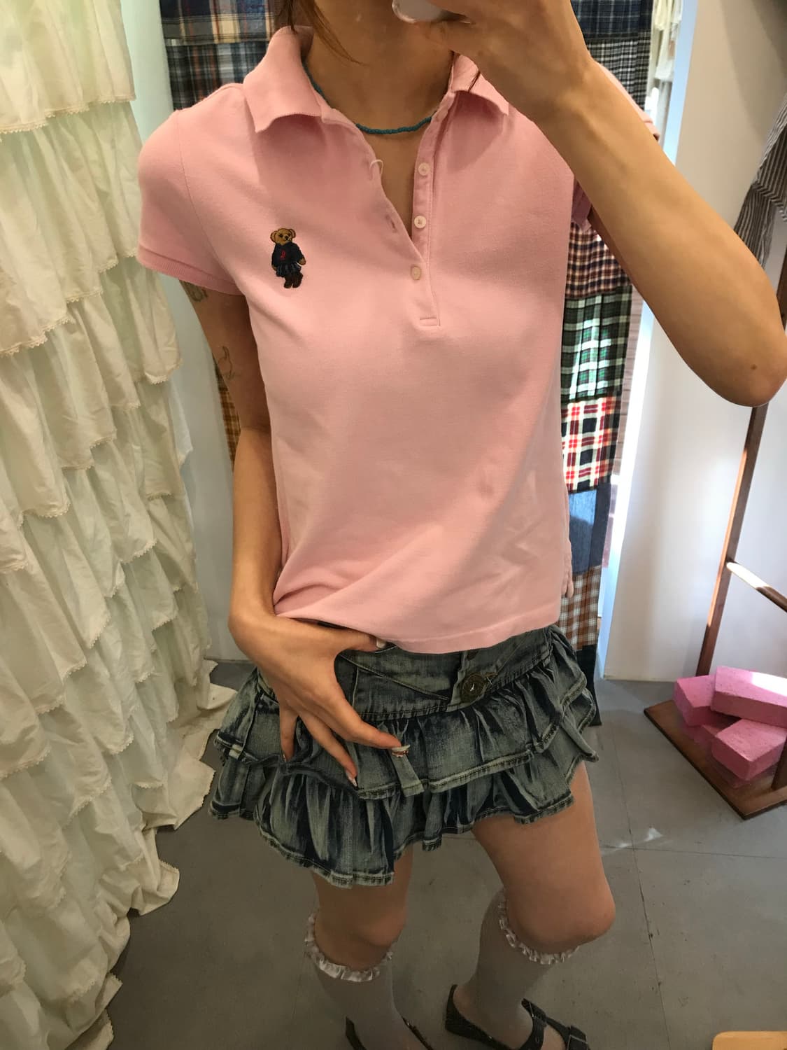 폴로 핑크 베어 카라티 상품이미지1