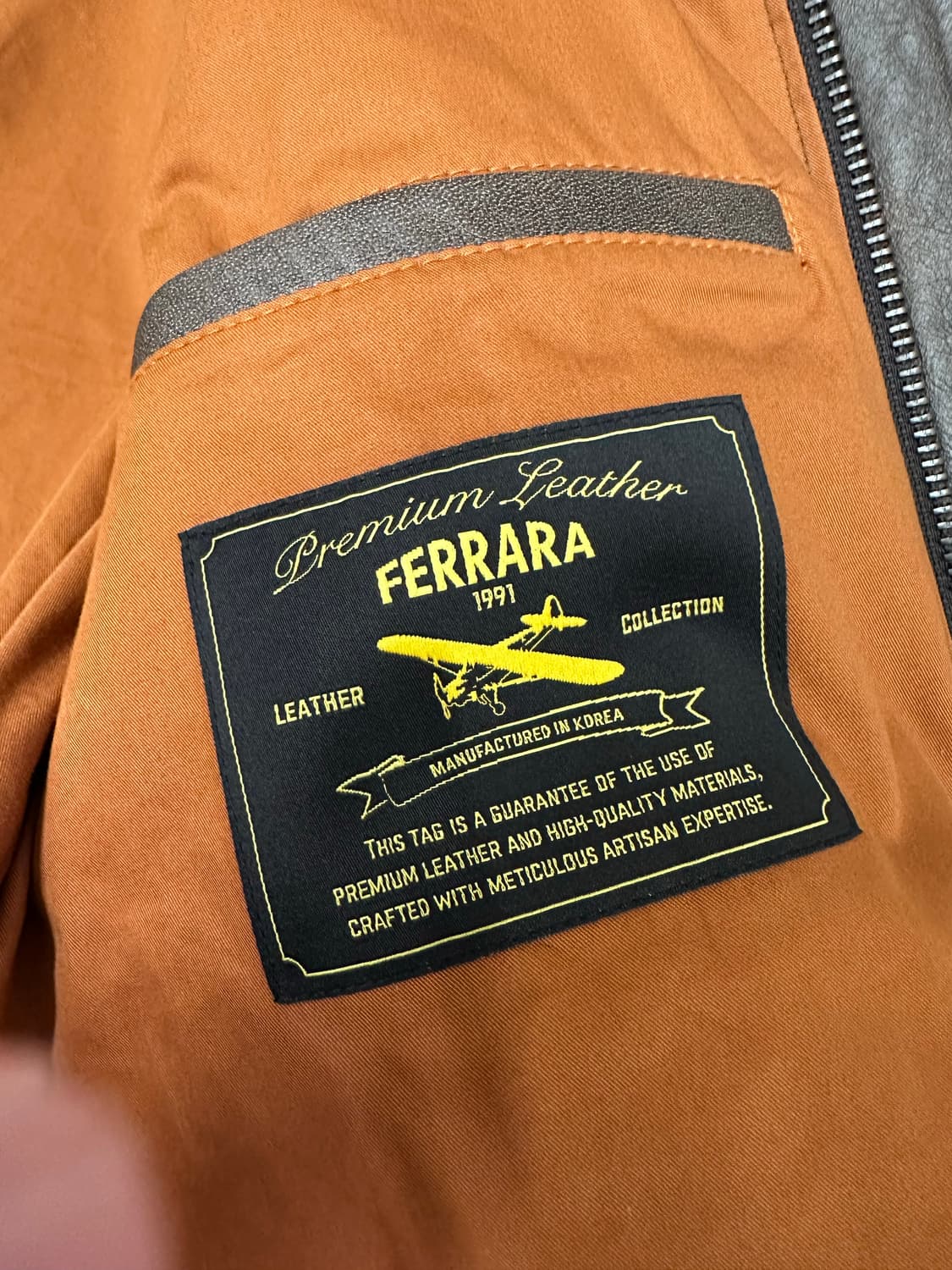 페라라코리아 페라라 코리아 A2 A-2 양가죽 자켓 다크 브라운 L 상품이미지4