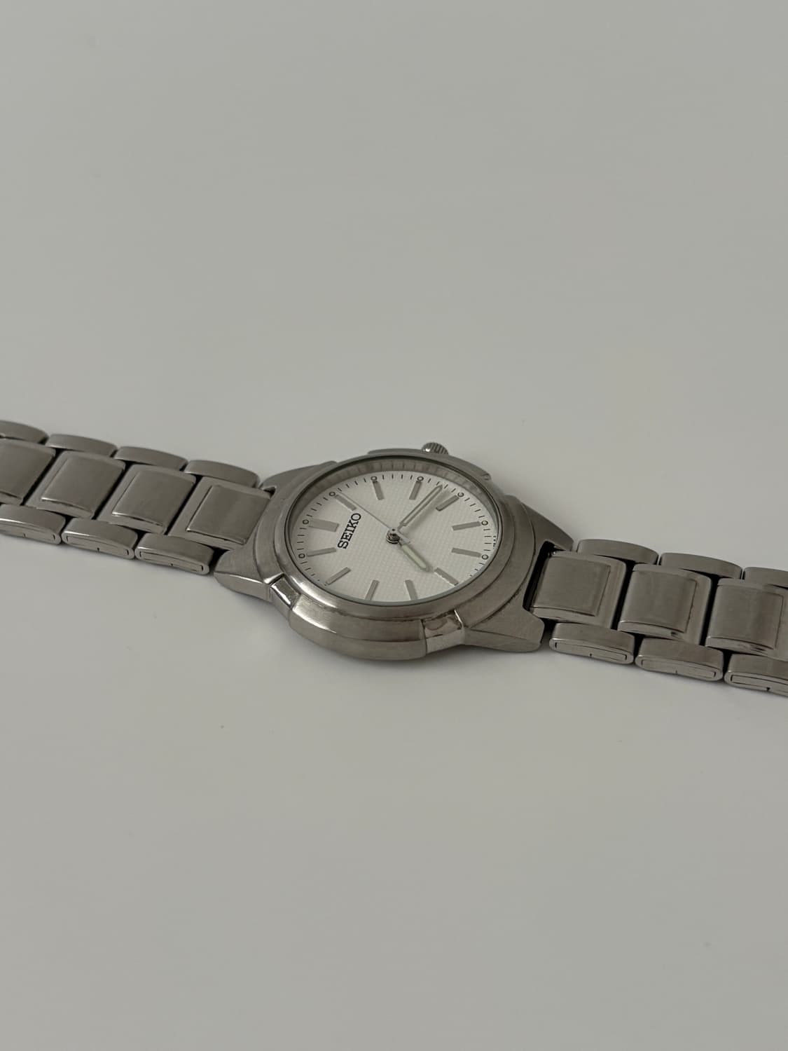 90s white dial silver quartz 상품이미지6