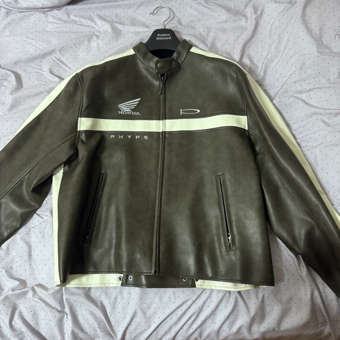 Honda 모터싸이클 레더재킷 차콜 L 상품이미지2