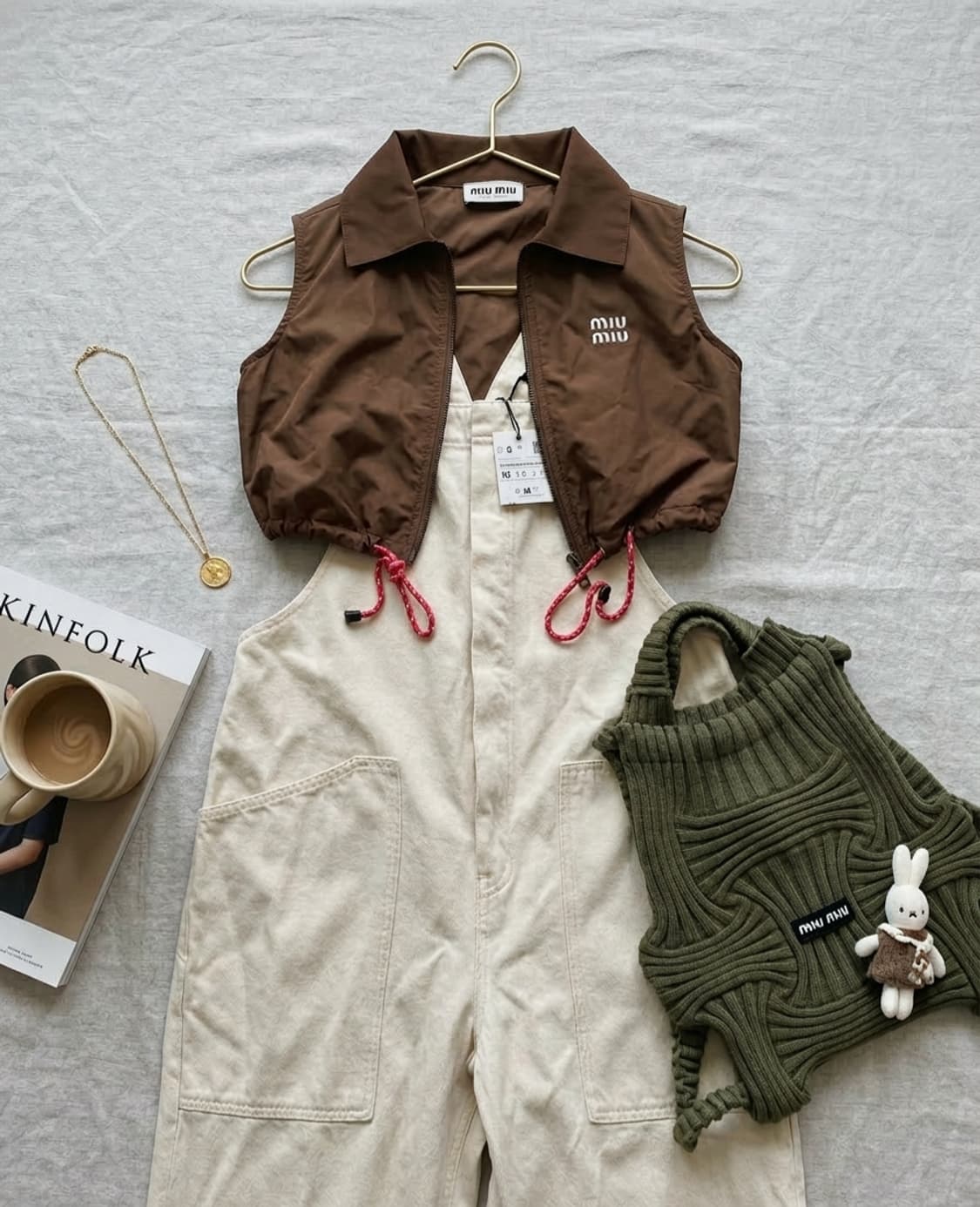 [새상품] 자라(ZARA) 코튼 멜빵 오버롤 (크림/아이보리) 상품이미지1