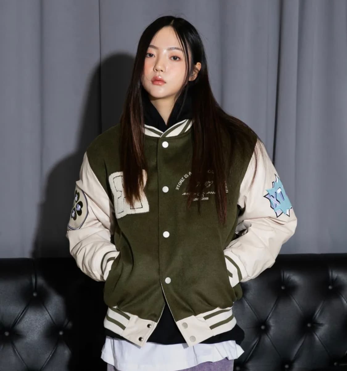 엑스톤즈 스타디움 자켓 카키 (L 105 추천) 상품이미지2