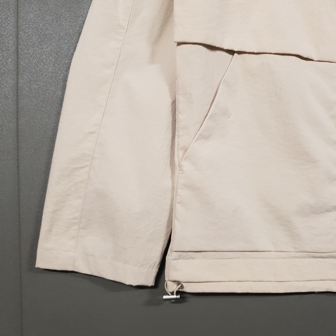 XL) 리버클래시 립스탑 심플 포켓 디테일 컬러리스 점퍼 자켓 베이지 상품이미지4